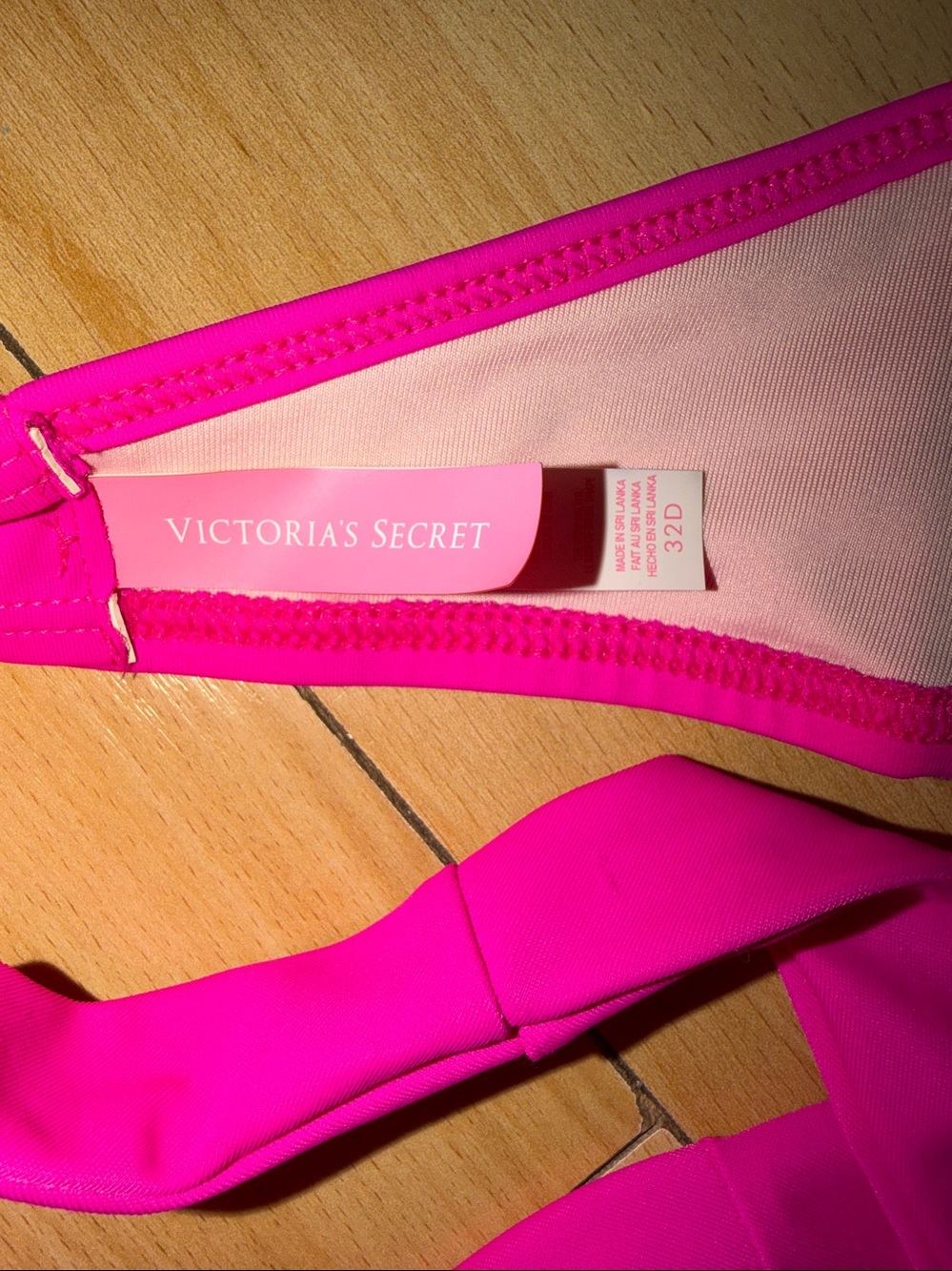 Victoria K Hot Pink Wrap Tie Bikini Top - Picture 3 of 4